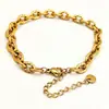 Moda Hip-Hop Europea y Americana Pulsera de Acero Inoxidable Oro Real 18K Pulseras de Moda para Hombres y Mujeres Simple Elegante Venta al por Mayor Transfronteriza