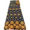Estilo Étnico Planta Floral Bordado 3D Tecido de Algodão Vazado Roupas Femininas Africanas Tecido Bordado para Banquete Tissu
