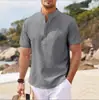 Nova Camisa Polo Tecida com Textura Solta Retrô para Homens Verão 2025 Camiseta Retrô com Gola Lapela Manga Curta Respirável