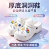 Zapatos de Agujeros EVA para Mujer Verano Nuevos Suela Gruesa Antideslizantes Punta Cerrada Sandalias Dibujos Animados Lindos para Exteriores Playa Venta al por Mayor