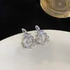 Pendientes Colgantes de Zirconia con Encaje de Aguja de Plata, Forma de Gota de Agua Cuadrada, Cadena para Clavícula Versátil Exquisita y de Moda, Joyería de Alta Gama de Lujo Ligero