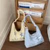 Bolsa de Lona Rayada para Mujer, Gran Capacidad, Bolso de Mano de Dibujos Animados para Estudiantes, Bolso de Hombro de Nicho para el Trabajo