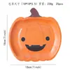 Suministros para Fiesta de Halloween Transfronterizos Vajilla Decorativa Temática de Fantasma Platos de Papel Desechables con Cara Sonriente Linda Platos de Cena de Calabaza