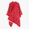 Bufanda Chal Chaleco de Moda Elegante Hermoso Estampado de Leopardo Empalmado Cálido de Imitación Cachemir para Mujer Oficina con Aire Acondicionado