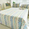 Lençol de Algodão Lavado com Desenho para Verão Peça Única para Dormitório Estudantil Conjunto de Cama Individual/Casal 1,5m com Fronha Três Peças Uso Doméstico