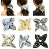 Goma de pelo cuadrada retro francesa para coleta, scrunchie artístico de estilo de hada, bufanda para mujer, accesorios, al por mayor en stock
