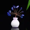 Árbol de Cristal al por Mayor Cristal Rosa Natural Citrino Grava Jarrón Pequeño Árbol de la Fortuna Decoración de Escritorio para el Hogar Adornos