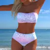 Europa Transfronteriza Amazon Venta Caliente Stock Local Bikini Sexy Ajustado Conjunto de Dos Piezas Vacaciones en la Playa Traje de Baño para Aguas Termales
