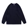 Camiseta de algodón gruesa para otoño e invierno, cuello redondo, puño de hilo, manga larga, para hombre y mujer, estudiante, camiseta de algodón para hombre, manga larga para hombre