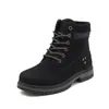Botas Martin con Forro de Polar Jinbukang para Otoño e Invierno para Estudiantes Mujeres, Botines Casuales de Caña Alta Versátiles Estilo Británico, Zapatos de Algodón Calientes para Hombres, Ropa de Trabajo