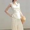 AOMALM "Nubes sobre los Hombros" - Conjunto de Tops de Verano sin Mangas Sofisticado e Intelectual para Mujer