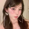 Pendientes de Lazo de Cinta Francesa Estilo Ballet para Mujer, Pendientes Elegantes y de Nicho de Alta Gama, Aretes de Botón, Arracadas y Pendientes