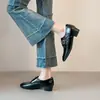 Novidade da Primavera de 2026, Mocassins de Salto Grosso Estilo Retrô de Alta Qualidade para Mulheres, Sapatos Pequenos de Couro Casuais e Confortáveis para o Trabalho e o Dia a Dia