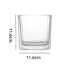 Vaso de Vidrio Cuadrado para Velas, Portavelas de Aromaterapia Transparente Espeso Simple, Jarrón Hidropónico para Plantas Casero, Acuario