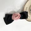 Horquilla de cinta de alta calidad, elegante, elegante, rosa, ligera, de lujo, con clip superior, lazo para la cabeza, pinza de resorte, accesorios para el cabello, horquilla