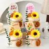 Decoración para Pastel del Día del Maestro 2025 Girasol Enchufe Celebridad de Internet Eucalipto Girasol Adornos Enchufables para Hornear