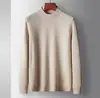Suéter de Lana para Hombre 100% Lana Pura Otoño e Invierno 2025 Suéter de Lana de Cuello Medio para Hombre con Forro de Lana Merino