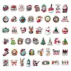 50 Pegatinas Navideñas Retro de Dibujos Animados para Decoración de Cuaderno, Guitarra, Decoración Impermeable DIY, Venta al por Mayor Transfronteriza