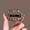 Accesorio Minimalista Coreano para el Cabello con Exquisita Mariposa de Pedrería, Pinza Ovalada Hueca para el Cabello para Mujer, Pinza de Resorte de Alta Gama, Pinza Horizontal para Media Coleta, Pinza Superior