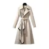 2026 Primavera y Otoño Nuevo de Moda Estilo Coreano para Mujer Gabardina de Longitud Media a la Moda Casual Chaqueta de Manga Larga para Mujer