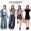 Camiseta Corta de Punto para Mujer Manga Corta 2026 Nuevo Verano Blanco Retro Ajustada Cuello Redondo Top Corto Gris