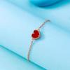 Pulsera de ágata roja con corazón hueco, chapada en cobre y oro rosa, accesorios sencillos que combinan con todo, venta directa de fábrica, 2018