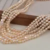 Económico Collar de Perlas de Agua Dulce Naturales de 4-5 mm Lado Doble Pulido Perforado Lateral Perlas Irregulares Barrocas Moradas Cuentas Sueltas DIY