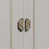 Club de Baño de Pies Caja Puerta de Madera Manija Cuadrada Semicírculo Hotel Chino Salón de Banquetes Doble Apertura Manija de Puerta de Madera Maciza