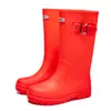 Moda Transfronteriza Botas de Lluvia Rojo Brillante para Mujer Navidad Año Nuevo Botas de Lluvia de Caña Alta Impermeables Antideslizantes Resistentes al Desgaste Botas de Agua Zapatos de Goma para Adulto