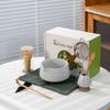 Soporte para Batidor de Té de Cerámica Ru Kiln Set de Tazón de Matcha Herramientas para Ceremonia del Té Set de Té Completo Herramientas para Ceremonia del Té