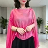 Nuevo Chal de Punto Estilo Hada para Verano, Abrigo Transpirable de Color Sólido, Chal de Moda para Vacaciones, Bufanda Decorativa de Seda para Mujeres