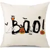 Funda de Almohada Halloween Calabaza Divertida Transfronteriza Amazon Estampado de Lino Funda Decorativa para Cojín de Sofá del Hogar