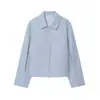 Comercio Exterior Transfronterizo Ropa para Mujer 2025 Otoño Nuevo Estilo Europeo y Americano Solapa Manga Larga Cremallera Chaqueta Chaqueta de Béisbol