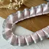Acessórios de Renda Plissada com Bolinhas Pretas e Rosas de Camada Dupla Material DIY Feito à Mão Tábua de Pintura Fita Acessórios de Cabelo Material para Caderno Decorativo