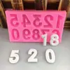 Molde de silicona para manualidades, tamaño mediano 10, para doblar a mano, para pasteles, dulces, decoración, huevos, 0-9