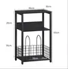 Mesa Lateral Pequena para E-commerce Transfronteiriço da Amazon com Estrutura de Metal Suporte para Toca-Discos com Prateleira de Armazenamento Prateleira de Armazenamento de Madeira