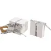 Stock Listo de Fábrica Venta al por Mayor Lujo Ligero de Alta Gama Caja con Forma de Libro Flip de Listón Portátil Embalaje de Joyería para Collares Almacenamiento Caja de Papel
