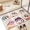Tapete de Entrada para Baño de Dibujos Animados, Resistente a las Manchas y Fácil de Cuidar, Crayon Shin-Chan Baño Piso de Barro Diatómico Fuertemente Absorbente de Agua