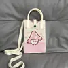 Bolso de Teléfono Móvil a Cuadros para Mujer Bolso Cruzado de Hombro Pequeño Lindo Ligero Bolso Tejido Bolso de Punto