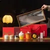 Novo conjunto de chá e caixa de presente de aromaterapia com pintura de areia estilo chinês, um presente de negócios de alta qualidade, perfeito para o Festival do Meio Outono, para presentear clientes e superiores como um presente criativo