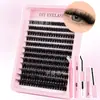 Amazon Venta Caliente Transfronteriza Set de Pestañas Postizas DIY Pegamento Caliente Racimo Individual Auto-injerto Grueso Natural Al por Mayor