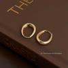 Sentido avanzado ~ chapado 14K arete de aro liso simple moda francesa aretes fábrica aretes Oval joyería geométrica al por mayor