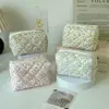 Nueva Bolsa de Almacenamiento de Cosméticos Floral, Neceser Acolchado, Bolsa de Artículos de Tocador de Viaje de Gran Capacidad, Neceser que No se Desploma