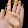 Colar de Pedras Naturais de Cristal de Morango Cascalho Cristal de Morango Transparente Gelo Rosa Flor de Pessegueiro Corrente para Clavícula Moda Irregular Entrega Fresca