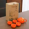 Um pote de seis xícaras Kung Fu conjunto de chá Xishi pote caixa de presente conjunto completo de bule atividade pequeno presente lembrança