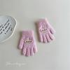 Guantes de Punto para Niños Otoño e Invierno Cereza Etiqueta Pequeña Bebé Para Exteriores A Prueba de Frío Cálidos Resistentes al Viento Guantes de Lana