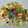 Monedas de Oro con Valor Facial, Monedas Doradas, Monedas de Oro Pirata Simuladas, Fichas de Juego para Niños, Monedas de Oro de Juguete de Recompensa