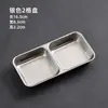 Plato de Acero Inoxidable Estilo Coreano con Compartimentos para Sazonar Barbacoa, Plato Todo en Uno para Salsas para Dipear, Plato para Snacks, Plato Dorado para Salsa de Carne, Plato Plano