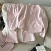 Conjunto de Zíper Estilo Coreano para Meninas - Primavera e Outono 2026: Conjunto Elegante de Jaqueta com Gola Alta + Calça Flare