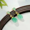 Brincos de Gota de Água de Esmeralda Africana Banhados a Ouro Prata S925, Brincos Elegantes e Modernos de Luxo Leve para Mulheres